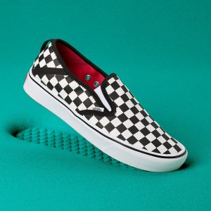 Vans Erkek Kaykay Ayakkabısı ComfyCush Checkerboard Slip-On SF Siyah/Beyaz | 95113-791